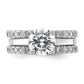 Rhodium-plated CZ Solitaire & 2 CZ Bands Set - WBC
