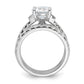 Rhodium-plated CZ Ring & 2 CZ Band Set - WBC