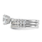 Rhodium-plated CZ Ring & 2 CZ Band Set - WBC