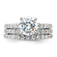 Rhodium-plated CZ Ring & 2 CZ Band Set - WBC