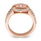 3 Piece -tone Pink Crystal & CZ Ring Set - WBC