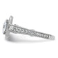 Rhodium-plated Center CZ Halo Ring - WBC