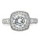 Rhodium-plated Center CZ Halo Ring - WBC