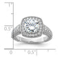 Rhodium-plated Center CZ Halo Ring - WBC