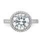 Rhodium-plated Center Halo CZ Ring - WBC