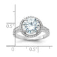 Rhodium-plated Center Halo CZ Ring - WBC