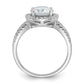 Rhodium-plated Halo Center CZ Ring - WBC