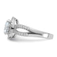 Rhodium-plated Halo Center CZ Ring - WBC