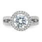Rhodium-plated Halo Center CZ Ring - WBC