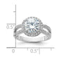 Rhodium-plated Halo Center CZ Ring - WBC