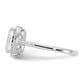 Rhodium-plated 9x7 Cushion CZ Ring - WBC