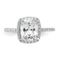 Rhodium-plated 9x7 Cushion CZ Ring - WBC