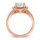 -tone Center CZ Halo Ring - WBC