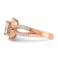 -tone Center CZ Halo Ring - WBC