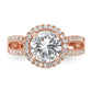 -tone Center CZ Halo Ring - WBC