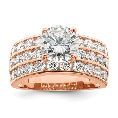 Polished -tone 3 Row CZ Ring - WBC