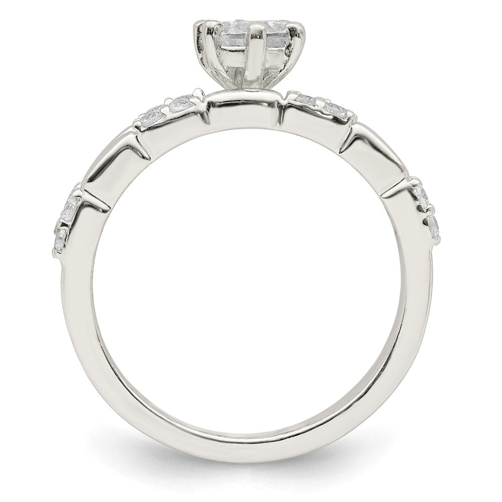 Polished CZ Wedding Ring Set - WBC