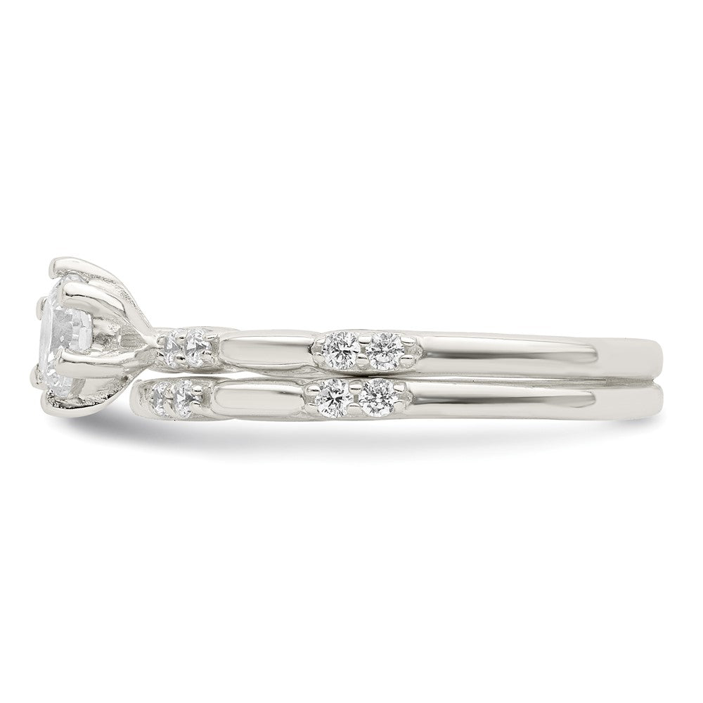 Polished CZ Wedding Ring Set - WBC