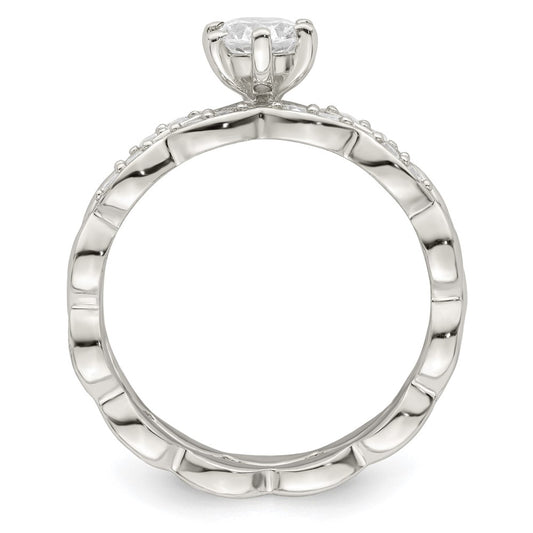 Polished CZ Wedding Ring Set - WBC