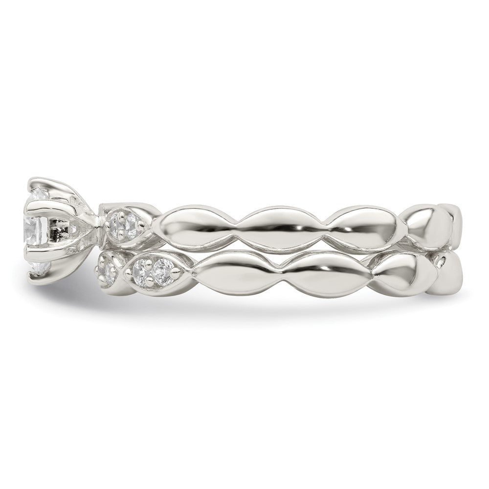 Polished CZ Wedding Ring Set - WBC