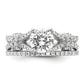 Rhodium-plated Polished CZ Engagement and Band Set - WBC
