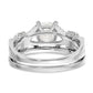 Rhodium-plated Polished CZ Engagement and Band Set - WBC