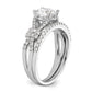 Rhodium-plated Polished CZ Engagement and Band Set - WBC