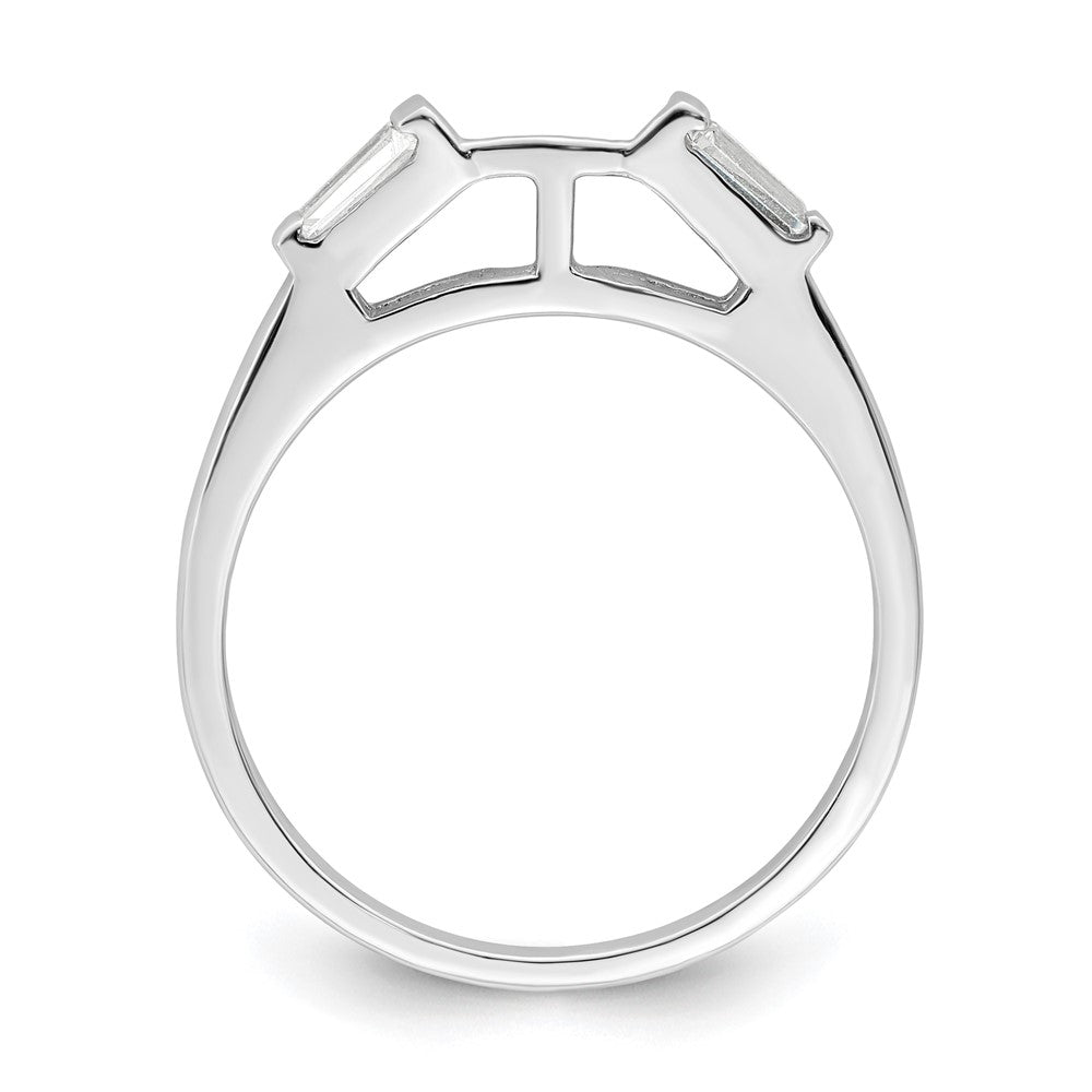 Rhodium-plated CZ Two Piece Wedding Set Rings - WBC