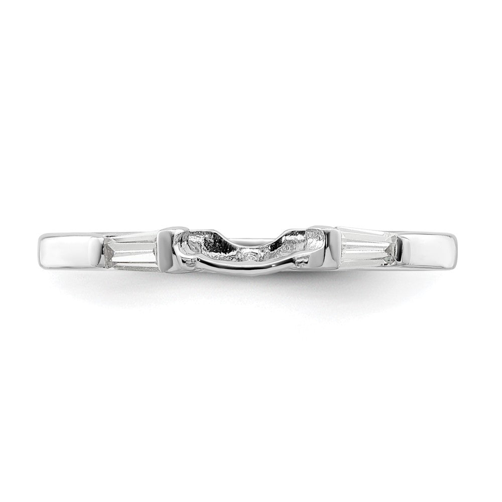 Rhodium-plated CZ Two Piece Wedding Set Rings - WBC