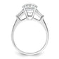 Rhodium-plated CZ Two Piece Wedding Set Rings - WBC