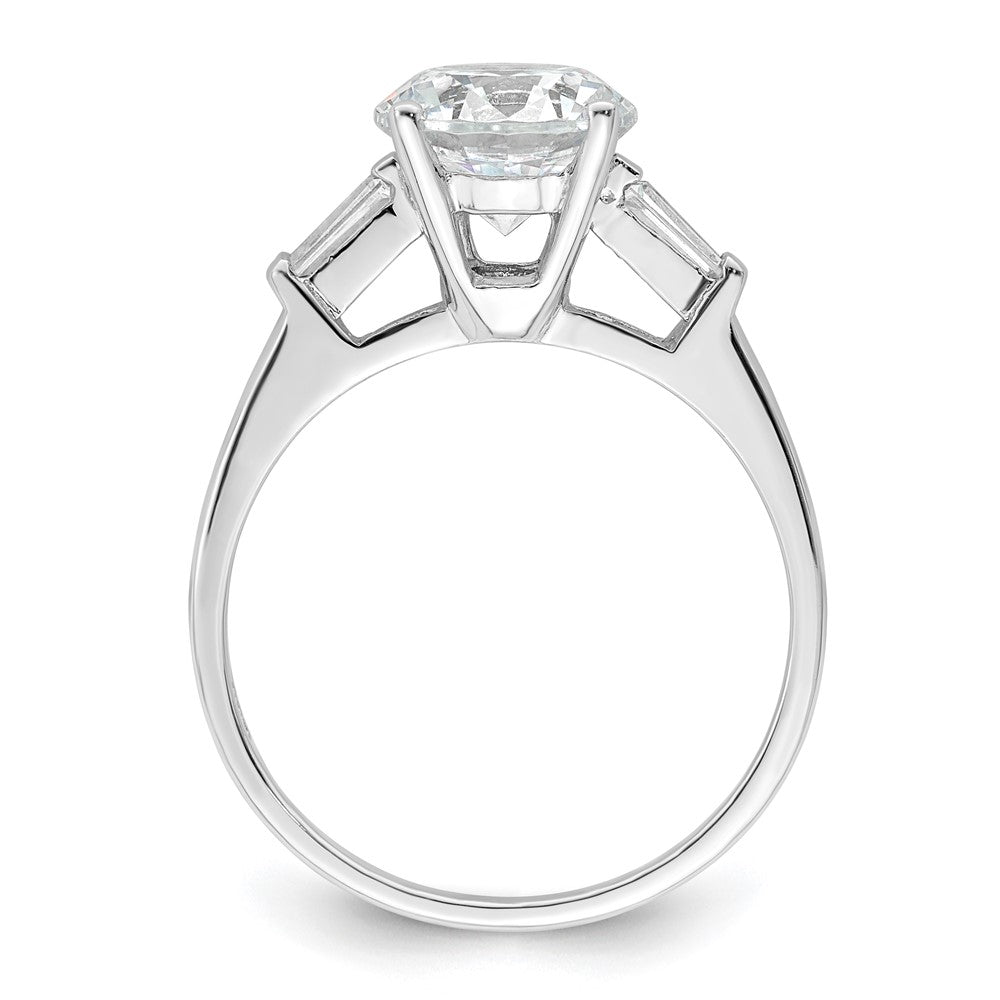 Rhodium-plated CZ Two Piece Wedding Set Rings - WBC