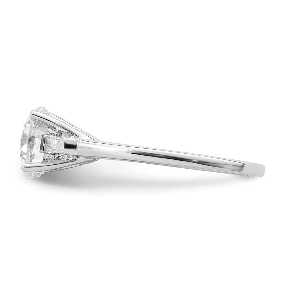 Rhodium-plated CZ Two Piece Wedding Set Rings - WBC