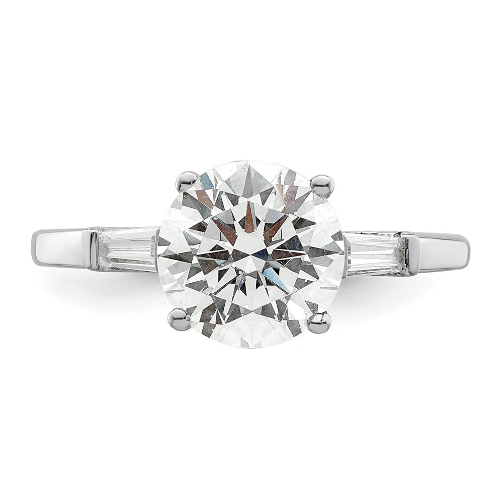 Rhodium-plated CZ Two Piece Wedding Set Rings - WBC