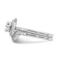 Rhodium-plated CZ Halo Engagement Ring & Band Set - WBC