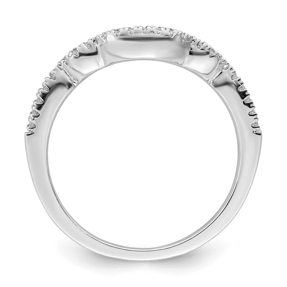 Rhodium plated 2 piece CZ Bridal Ring Set - WBC