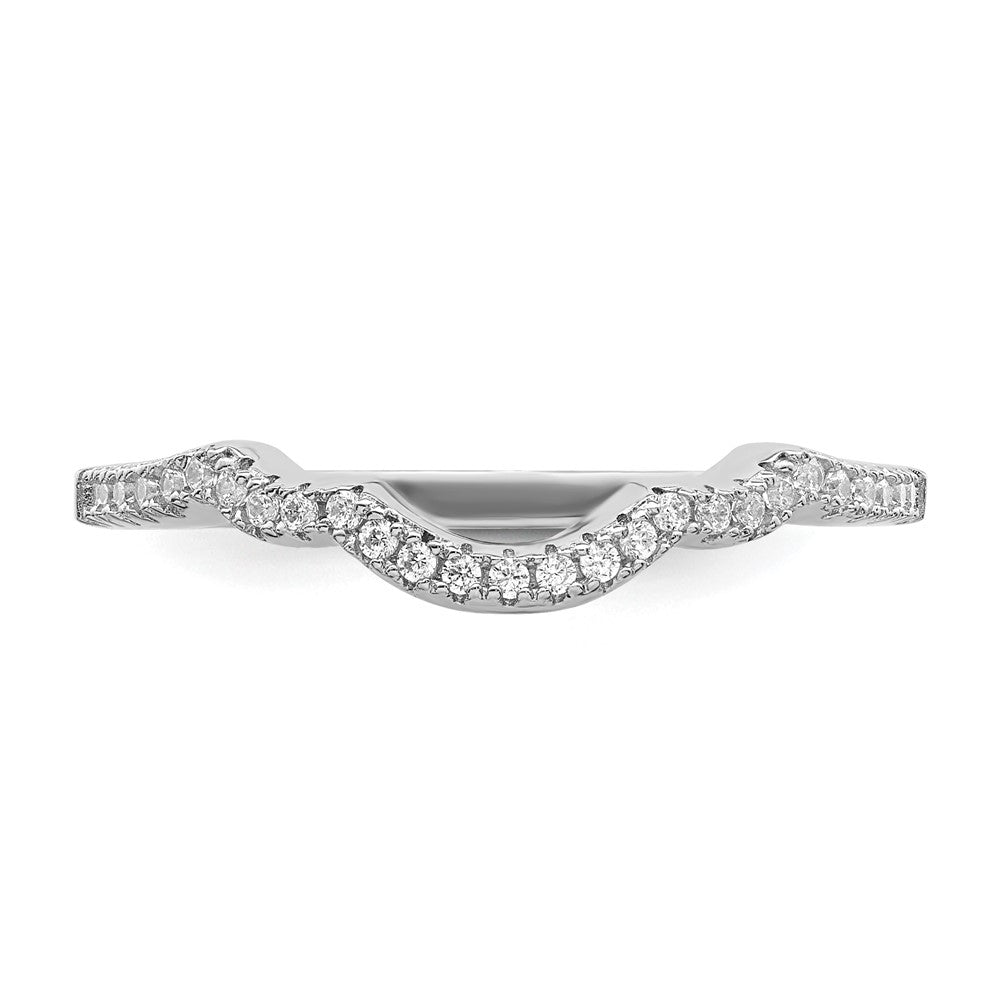 Rhodium plated 2 piece CZ Bridal Ring Set - WBC