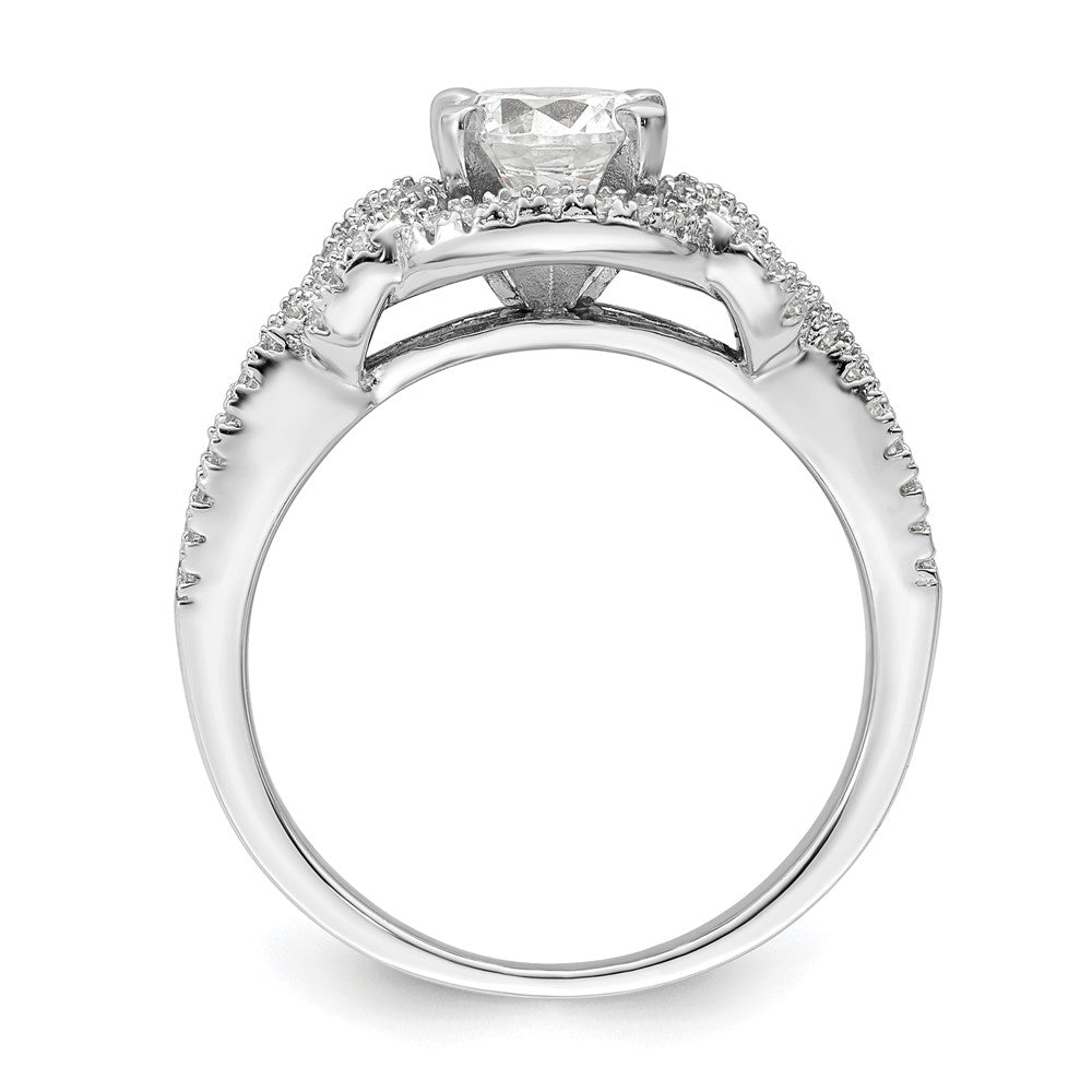 Rhodium plated 2 piece CZ Bridal Ring Set - WBC