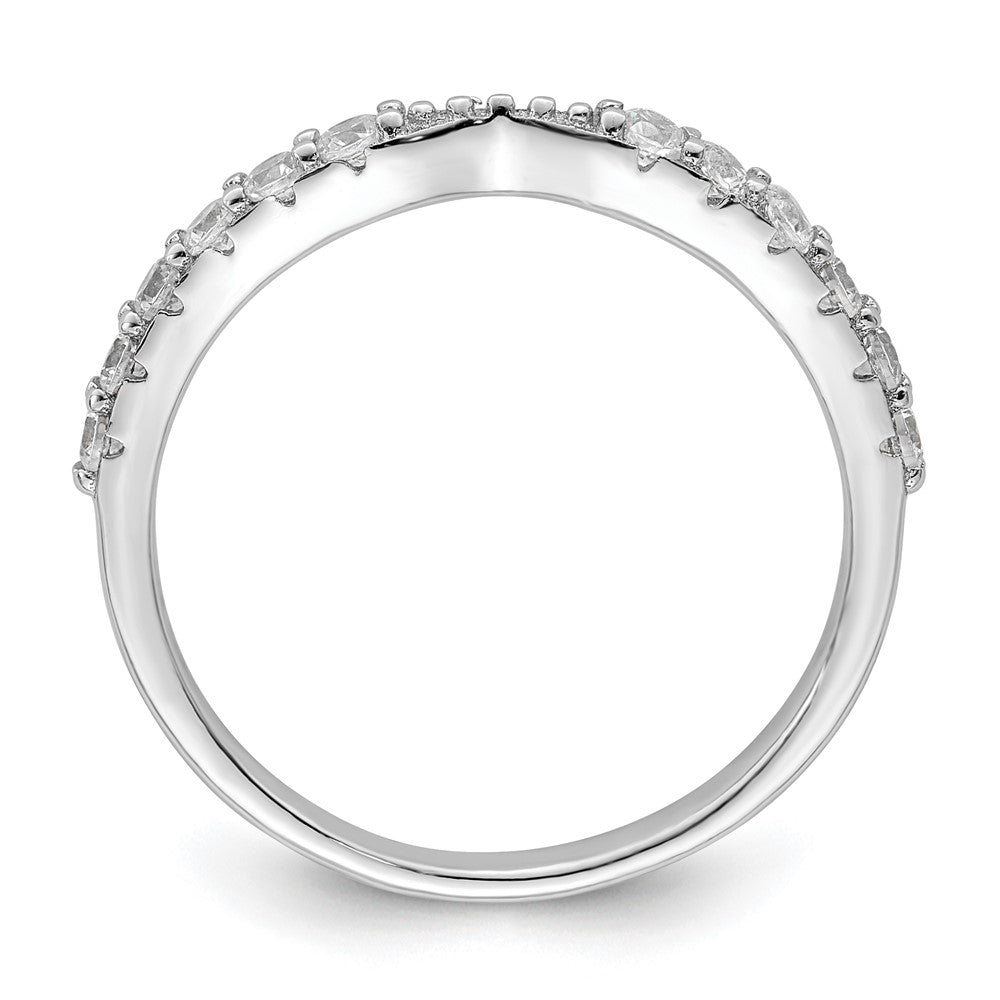 Polished Rhodium-plated CZ Trio 3 Ring Set - WBC