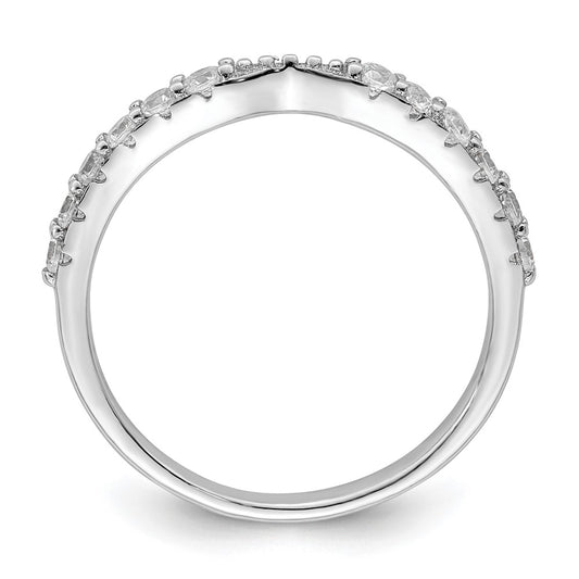 Polished Rhodium-plated CZ Trio 3 Ring Set - WBC