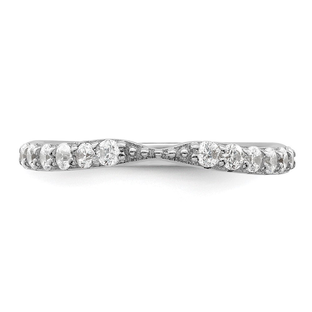 Polished Rhodium-plated CZ Trio 3 Ring Set - WBC