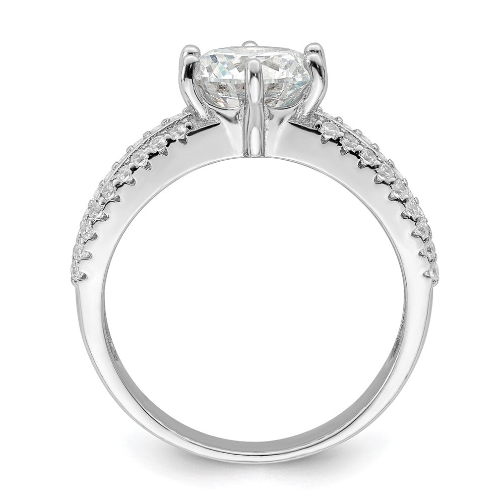 Polished Rhodium-plated CZ Trio 3 Ring Set - WBC