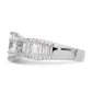 Polished Rhodium-plated CZ Trio 3 Ring Set - WBC