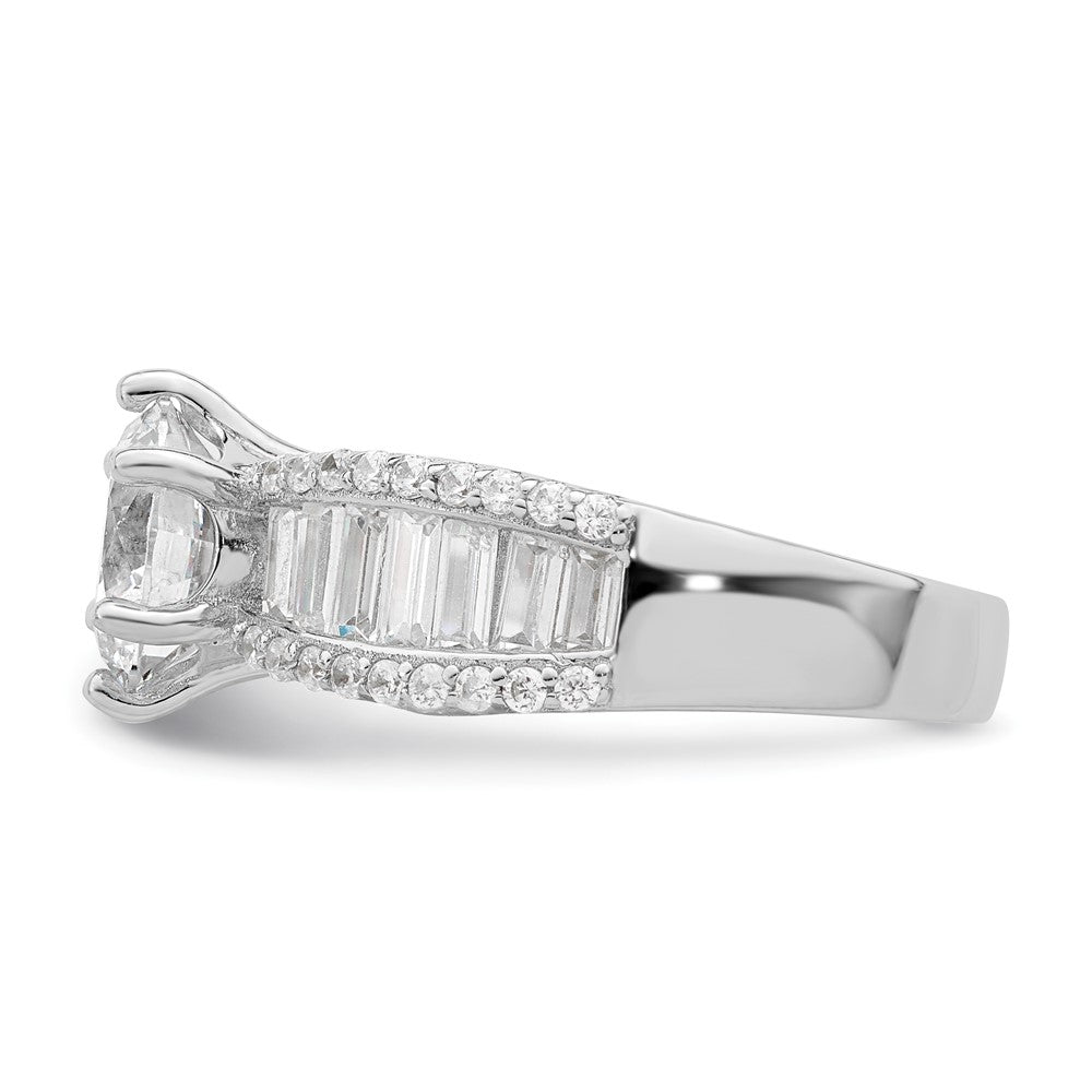 Polished Rhodium-plated CZ Trio 3 Ring Set - WBC