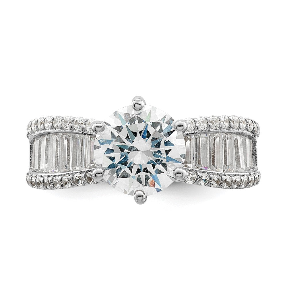 Polished Rhodium-plated CZ Trio 3 Ring Set - WBC