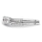 Rhodium-plated CZ 3 Stone Pave Band Engagement Ring Set - WBC