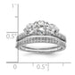 Rhodium-plated CZ 3 Stone Pave Band Engagement Ring Set - WBC