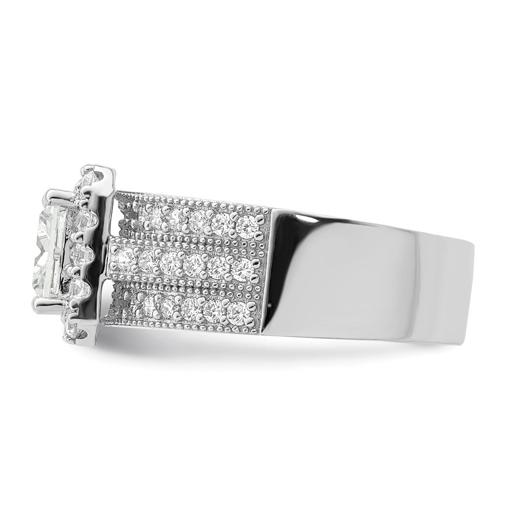 Rhodium plated CZ 3 piece Bridal Ring Set - WBC