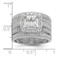 Rhodium plated CZ 3 piece Bridal Ring Set - WBC