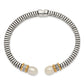 Shey Couture with Accent Antiqued Freshwater Cultured Pearl and Diamond Hinged Cuff Bracelet - WBC