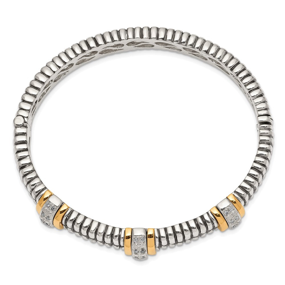 Shey Couture with Accent Antiqued 1/4ct. Diamond Hinged Bangle Bracelet - WBC